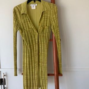 Celine long cardigan in line green sz 36